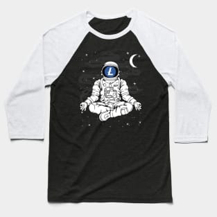 Astronaut Yoga Litecoin LTC Coin To The Moon Crypto Token Cryptocurrency Blockchain Wallet Birthday Gift For Men Women Kids Baseball T-Shirt